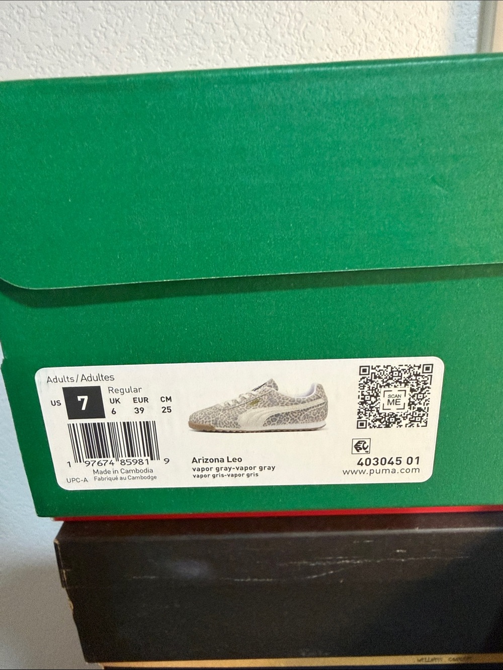 Puma Womens Arizona Leo Vapor Grey Like New US 7/ 39 - Picture 2 of 13